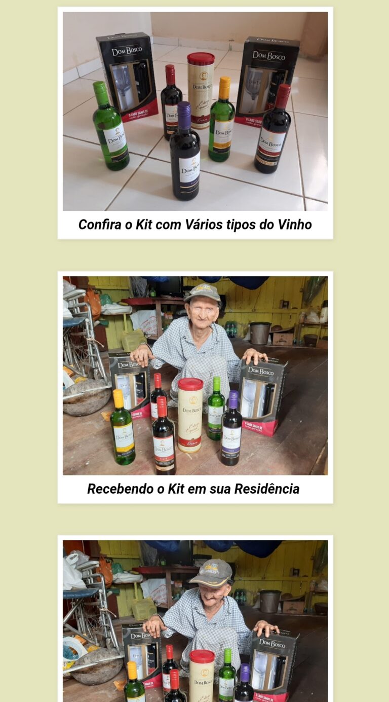 DE SÃO PAULO PARA RODRIGUES ALVES: Fábrica do Vinho Dom Bosco em São Paulo envia Carta e Kit do Vinho para seu Zuzú em Rodrigues Alves