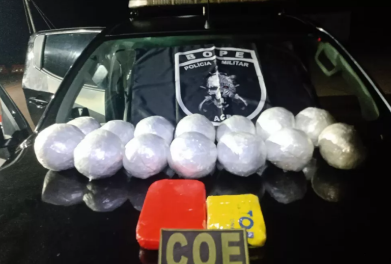 Durante abordagem, PM apreende quase 10 quilos drogas escondidos em bolsa de criança de 4 anos no interior do AC