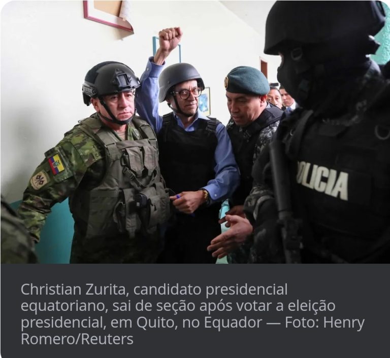 Candidata de esquerda e empresário lideram votação tensa no Equador