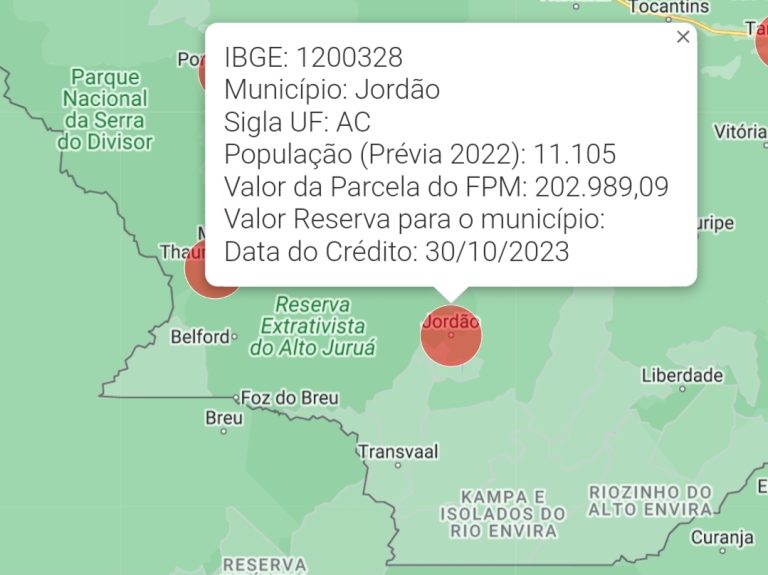 Município  de Jordão  receberá  mais R$ 200 mil  da parcela   do FPM na segunda-feira  ( 30); aumento  de 6% em relação  ao ano de 2022