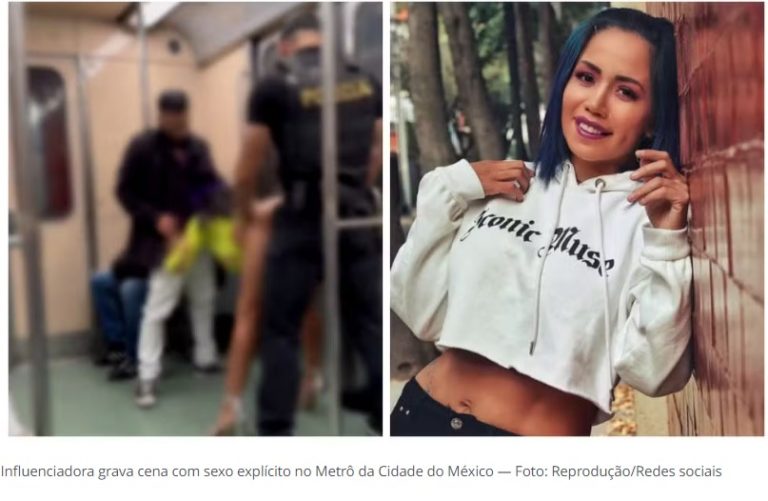 Influencer grava vídeo pornô em vagão de metrô, sem autorização, com policial ‘mais sexy do México’