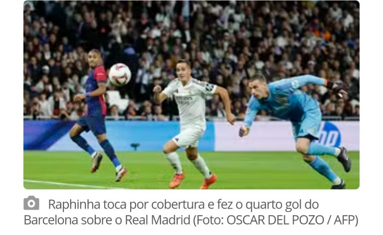 Com golaço de Raphinha, Barcelona massacra   o Real Madrid no Bernabéu