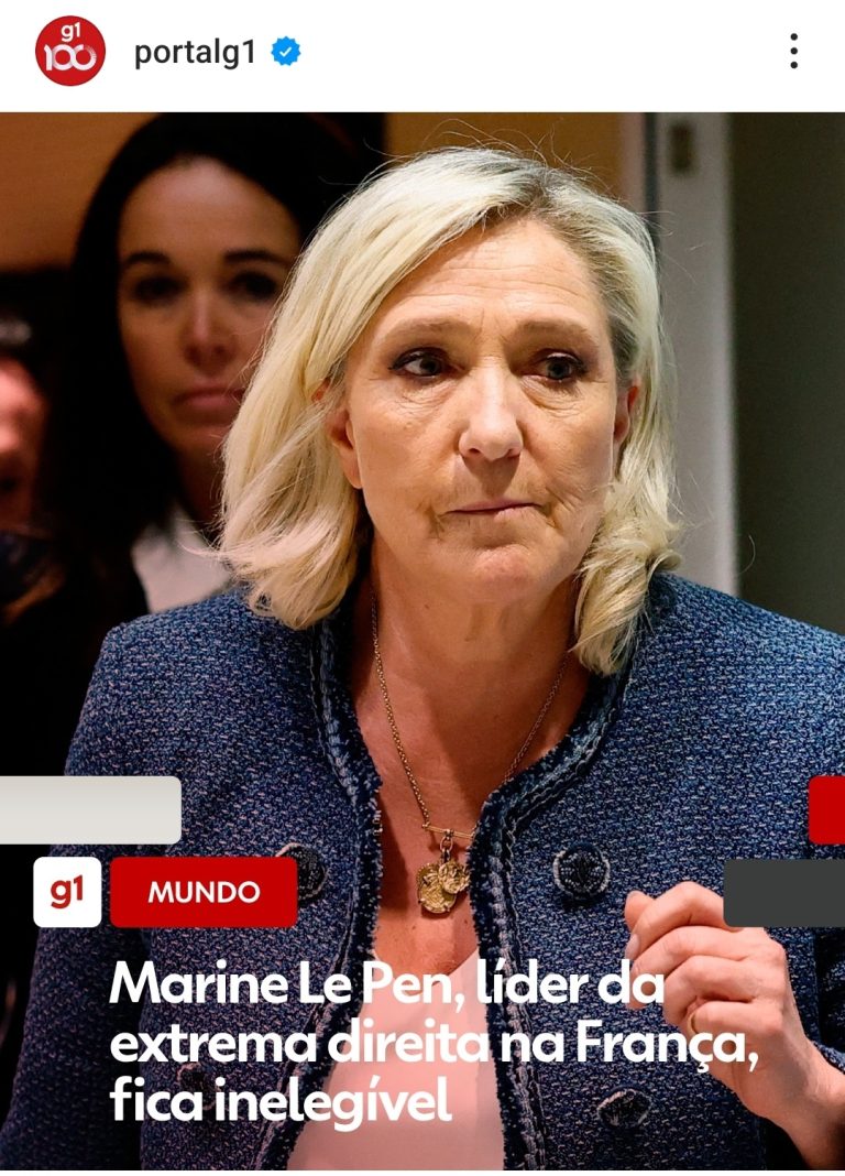 Marine Le Pen, líder da extrema direita na França, se torna inelegível após condenação por desvios públicos