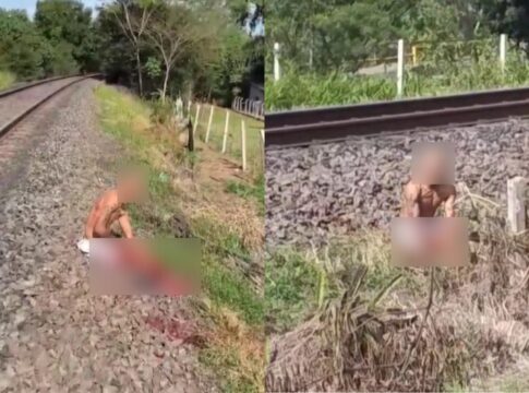 imagens-fortes:-bandido-perde-parte-da-perna-ao-tentar-fugir-em-trem