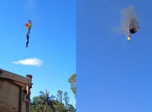 veja-video-do-momento-em-que-balao-pega-fogo-e-cai-em-santa-catarina