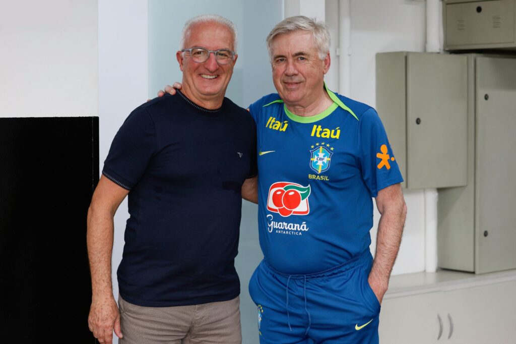 ancelotti-e-dorival-se-encontram-antes-de-treino-da-selecao.-veja