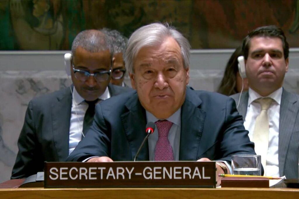 onu:-solucao-para-palestina-e-israel-e-haver-2-estados,-diz-guterres