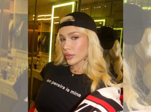 karoline-lima-usa-blusa-em-homenagem-a-leo-pereira-em-jogo-do-flamengo