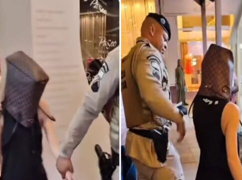 influencer-cobre-cabeca-com-bolsa-apos-ser-presa-por-furto-em-shopping