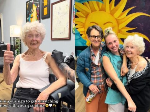 avo-de-87-anos-faz-tatuagem-com-a-neta:-“a-vida-e-curta-demais”