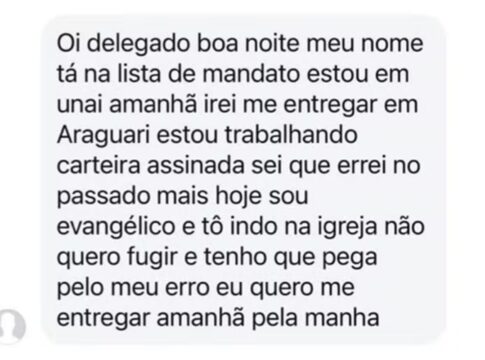 foragido-envia-mensagem-a-delegado-e-se-entrega:-“virei-evangelico”
