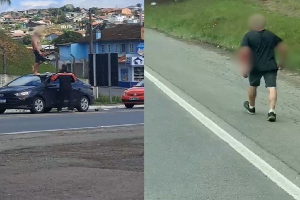 homem-agride-mulher,-rouba-carro-e-caminha-em-cima-de-veiculos.-video