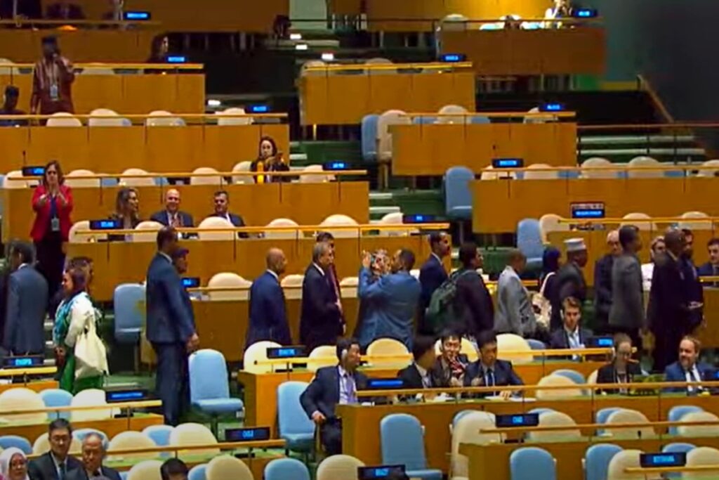 em-protesto,-delegacoes-deixam-onu-durante-discurso-de-netanyahu