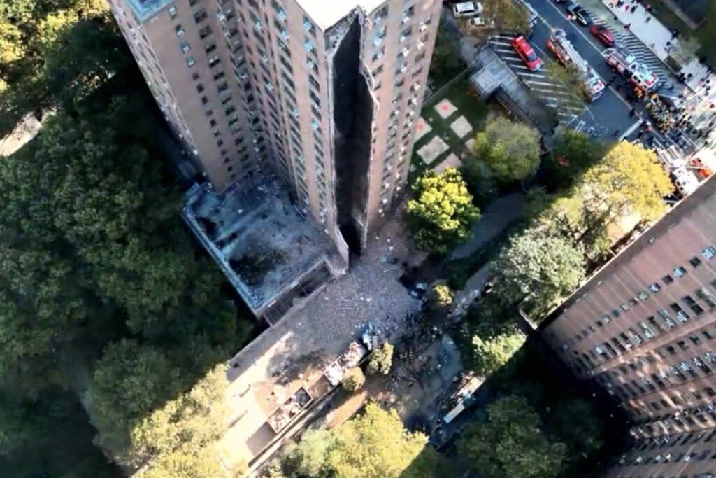 video-mostra-como-ficou-o-predio-apos-explosao-de-gas-em-nova-york
