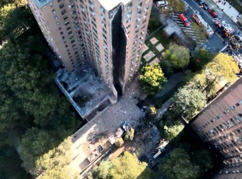 video-mostra-como-ficou-o-predio-apos-explosao-de-gas-em-nova-york