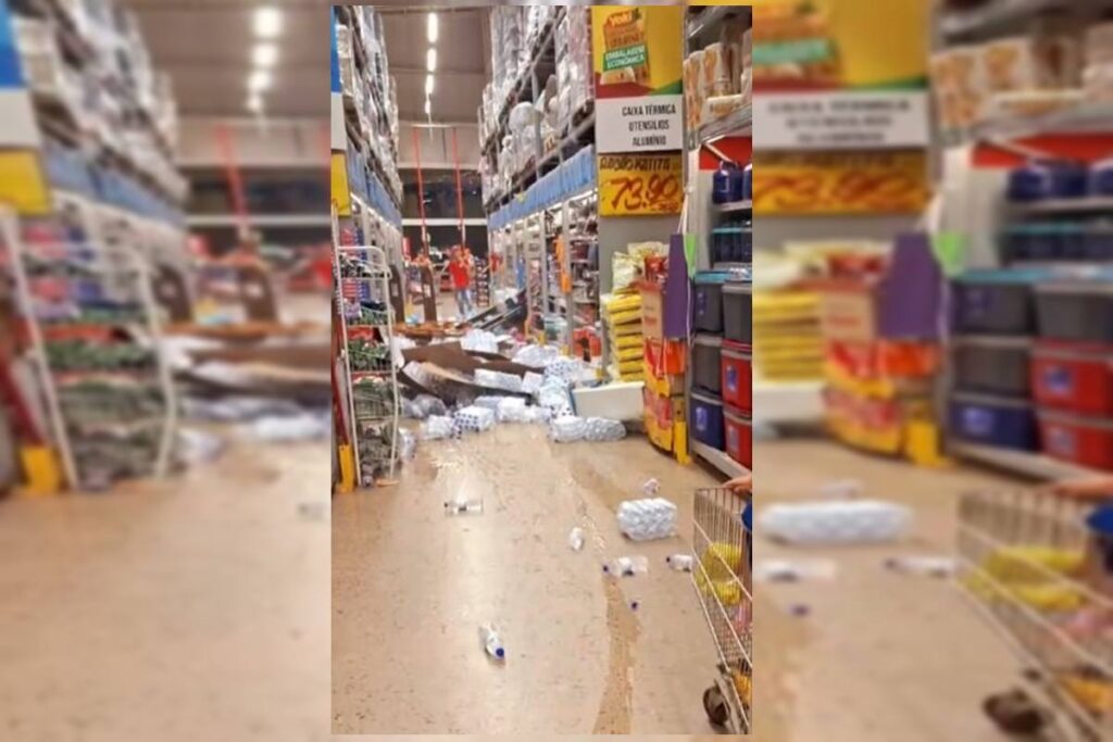 perigo-no-mercado:-caixas-caem-de-empilhadeira-e-assustam-clientes