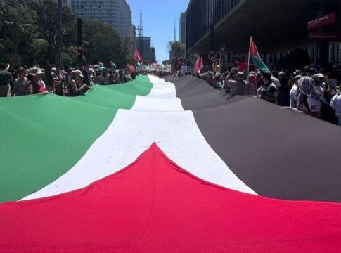 em-apoio-a-palestina,-manifestantes-vao-a-paulista-pedindo-cessar-fogo