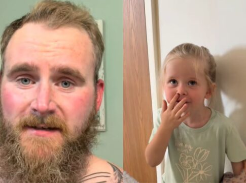 filha-tem-reacao-inesperada-ao-ver-o-pai-sem-barba-pela-primeira-vez