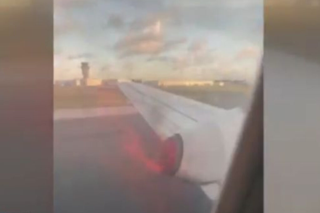 video:-motor-de-aviao-pega-fogo-e-cancela-voo-na-australia