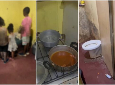 mae-e-presa-por-deixar-tres-filhos-sem-comida-e-dormindo-no-chao;-veja