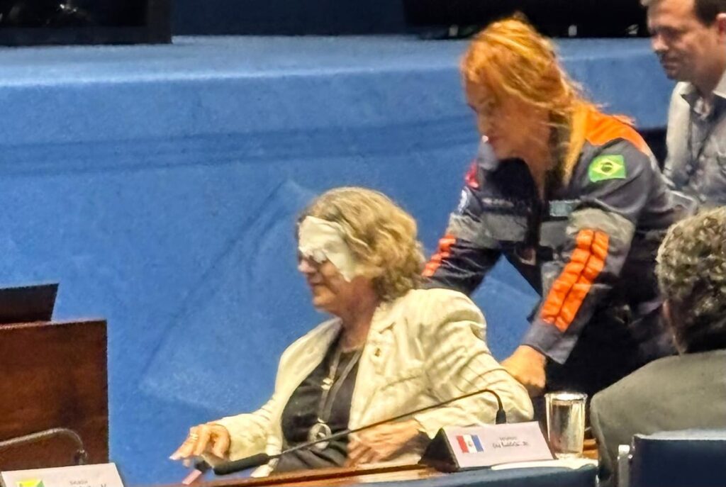 senadora-do-pt-cai-e-deixa-sessao-com-curativo-no-olho