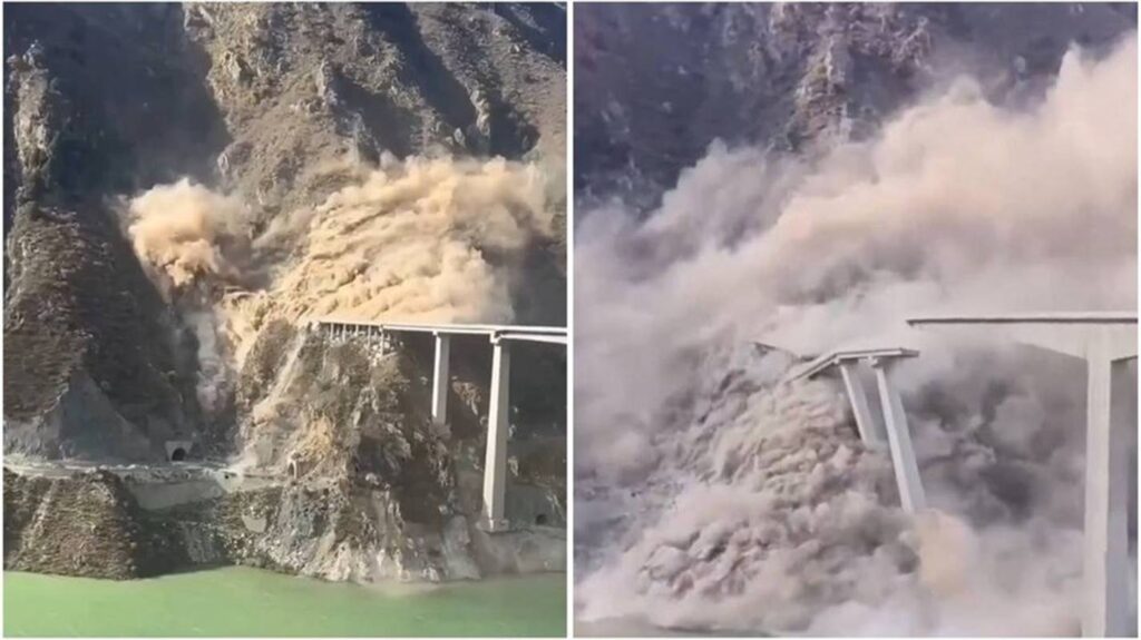 china:-ponte-recem-inaugurada-desaba-apos-deslizamento-de-terra
