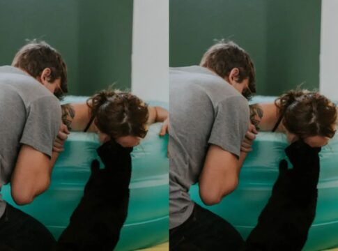 gato-conforta-a-tutora-durante-parto-em-casa-e-emociona-a-web