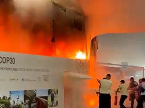 incendio-atinge-parte-do-pavilhao-da-cop30,-em-belem