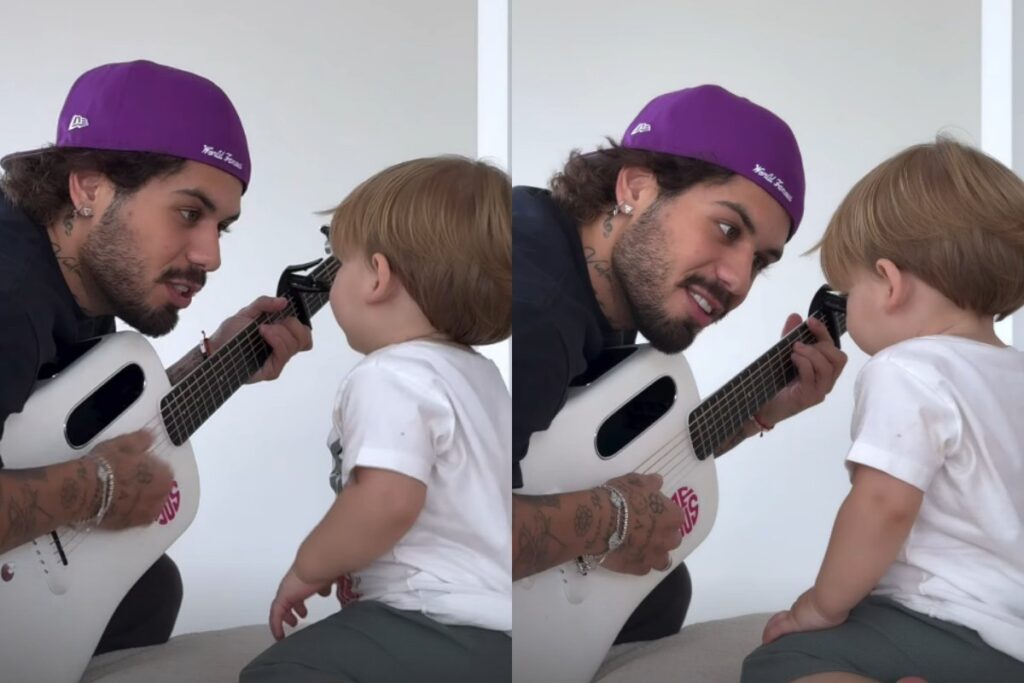 reacao-do-cacula-de-ze-felipe-ao-ouvir-canto-do-pai-viraliza