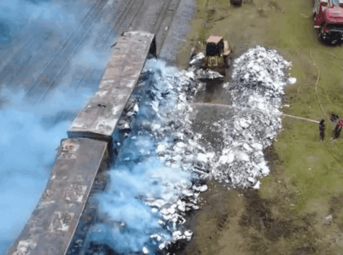 sp:-incendio-destroi-vagoes-de-trem-carregado-com-celulose-no-litoral