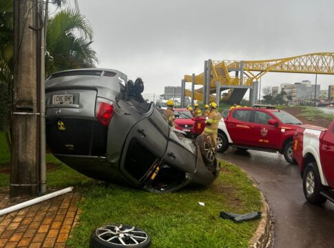 motorista-fica-ferido-apos-bater-em-onibus-e-capotar-na-br-020,-no-df