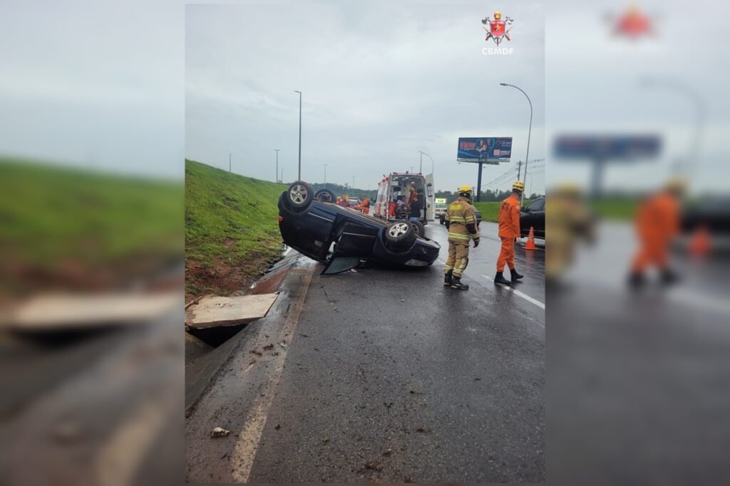 fila-de-carros:-carro-capota-e-causa-transito-quilometrico-na-epdb