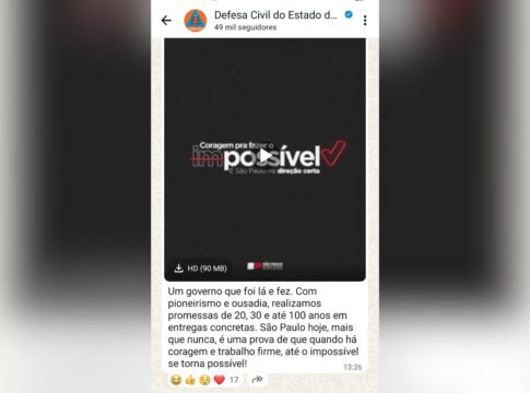 gestao-tarcisio-usa-canal-da-defesa-civil-de-sp-para-fazer-propaganda