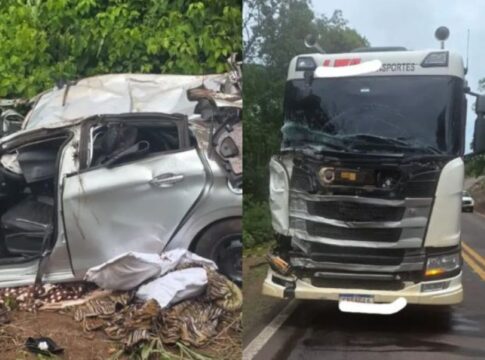 mt:-batida-entre-carro-e-carreta-deixa-quatro-mortos-da-mesma-familia