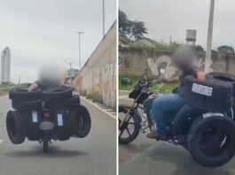 homem-e-flagrado-levando-8-pneus-em-motocicleta-em-avenida-de-goiania