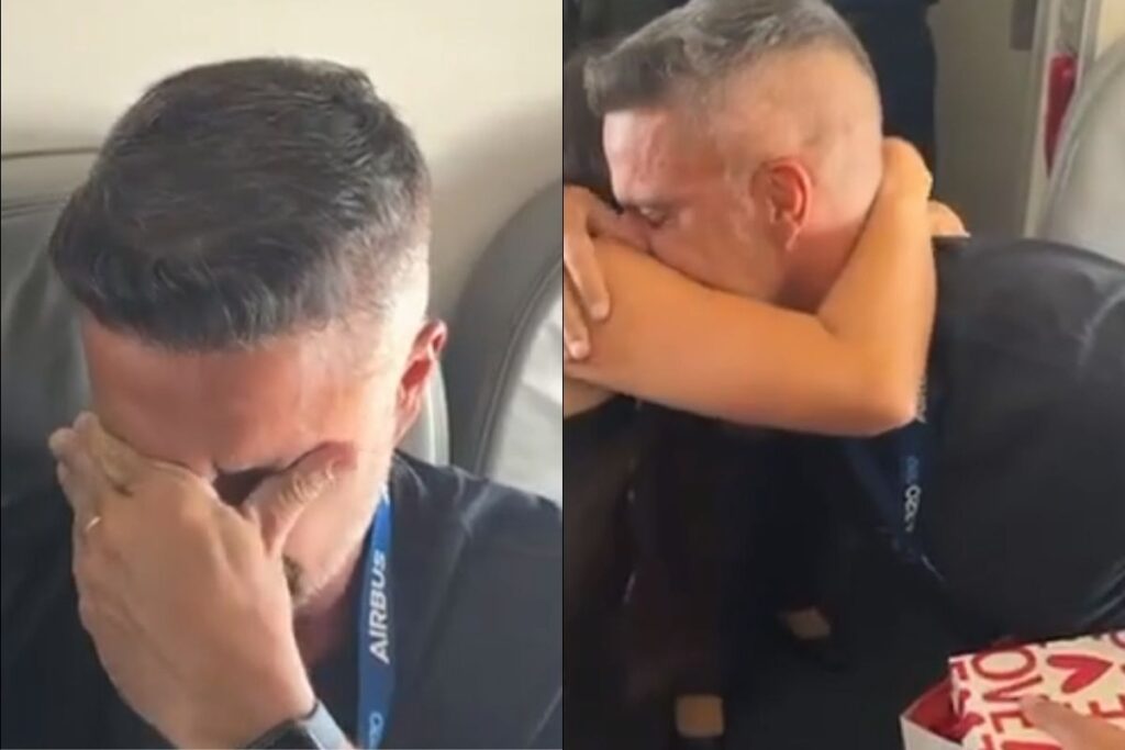 piloto-anuncia-gravidez-em-voo-e-pai-nao-aguenta-a-emocao