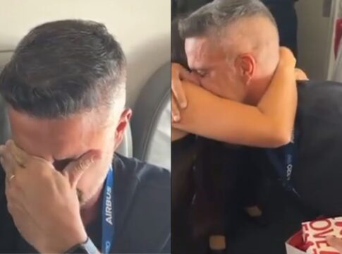 piloto-anuncia-gravidez-em-voo-e-pai-nao-aguenta-a-emocao