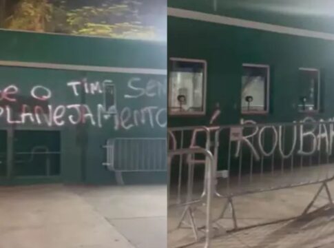 sede-do-palmeiras-amanhece-pichada-apos-goleada-para-novorizontino.-veja-video