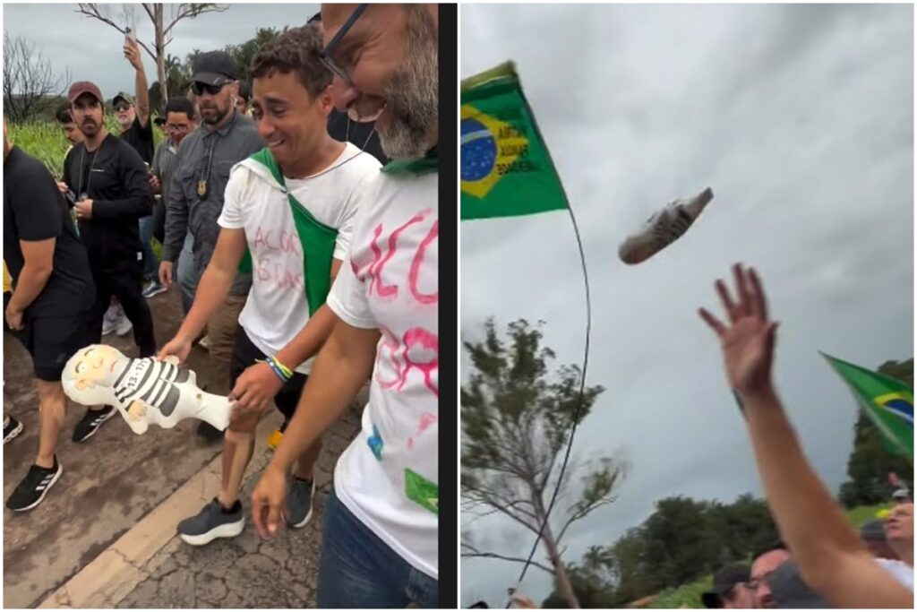 em-caminhada,-nikolas-chuta-boneco-inflavel-de-lula:-“e-pelo-brasil”.-video