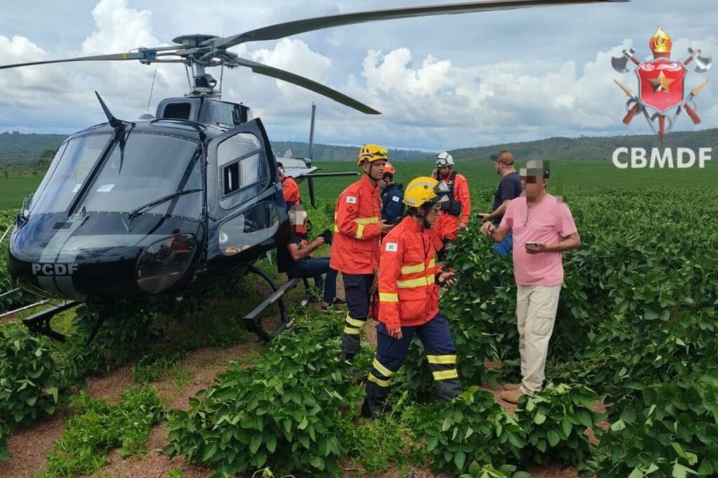 helicoptero-carcara-resgata-ferido-apos-pouso-forcado-de-aviao-no-df