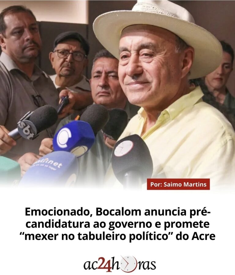 Emocionado, Bocalom anuncia pré-candidatura ao governo e promete “mexer no tabuleiro político” do Acre
