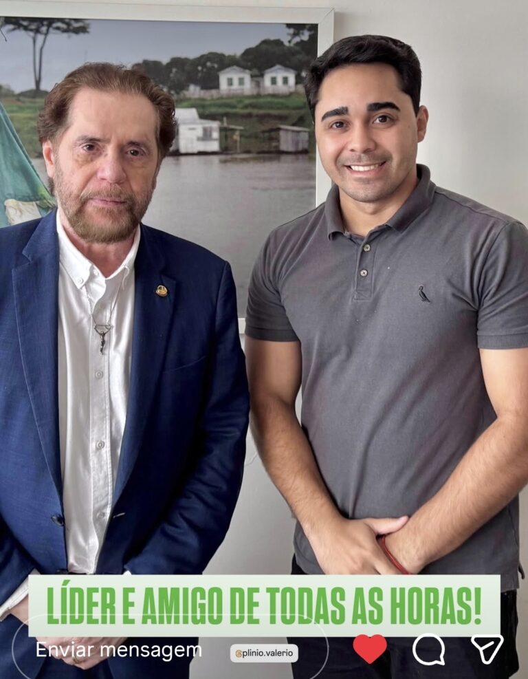 Vereador Christian Lopes se reúne com senador Plínio Valério para tratar de eleições de 2026 e investimentos para Guajará