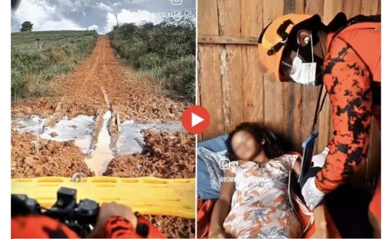Mulher inconsciente é socorrida por bombeiros em ramal de Feijó