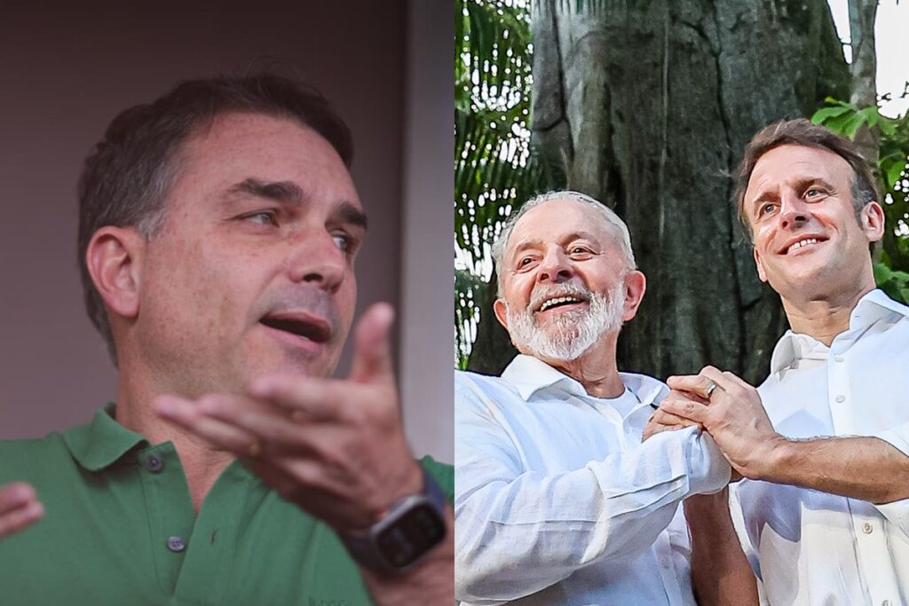 flavio-bolsonaro-diz-que-macron-so-vem-ao-brasil-para-“tirar-foto”