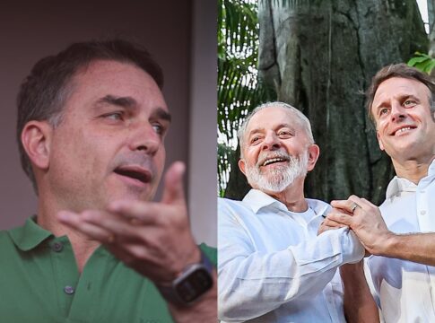 flavio-bolsonaro-diz-que-macron-so-vem-ao-brasil-para-“tirar-foto”