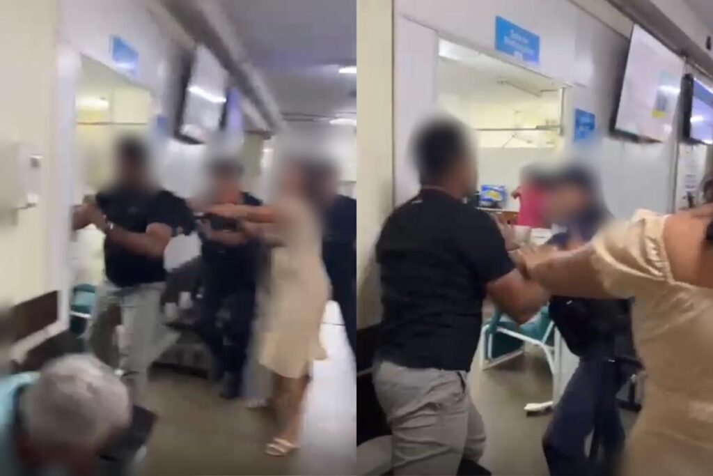 sem-atendimento,-paciente-se-revolta-e-abre-rombo-em-parede-de-hospital-com-socos.-veja-video