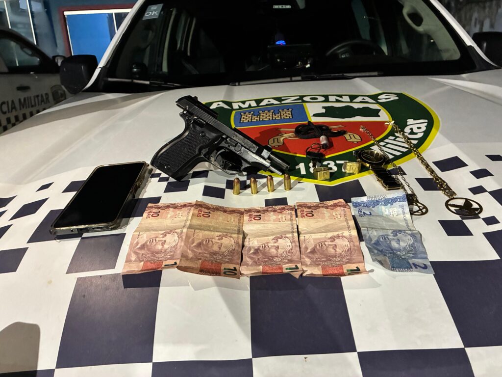 Em Guajará, Polícia Militar prende homem com pistola .380 com numeração raspada
