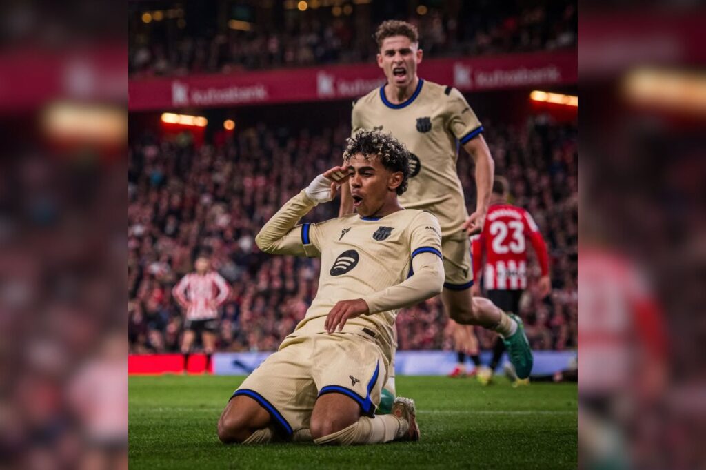 com-golaco-de-yamal,-barcelona-bate-athletic-bilbao-pela-la-liga.-veja-video