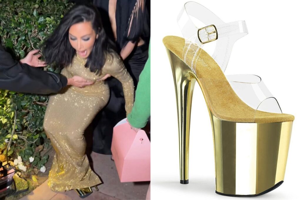 perrengue-fashion:-kim-kardashian-quase-cai-ao-usar-saltos-de-21-cm