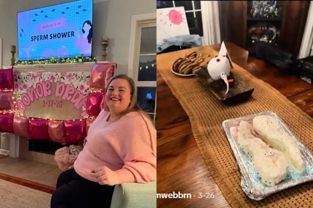 mulher-viraliza-ao-fazer-“cha-de-esperma”-para-escolher-doador